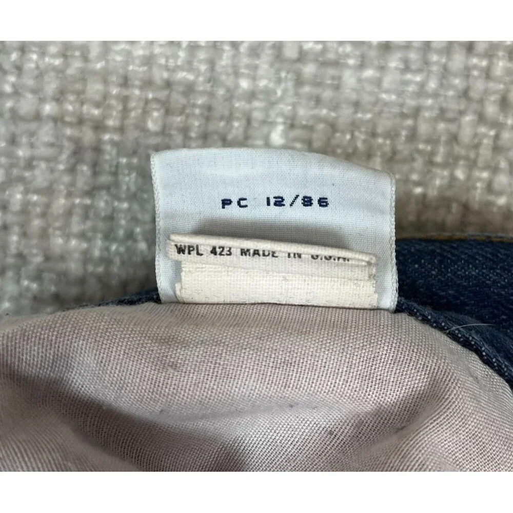 Vintage Levis Orange Tab Fleece Lined Jeans 36x26 Blue 80's 39103 2517